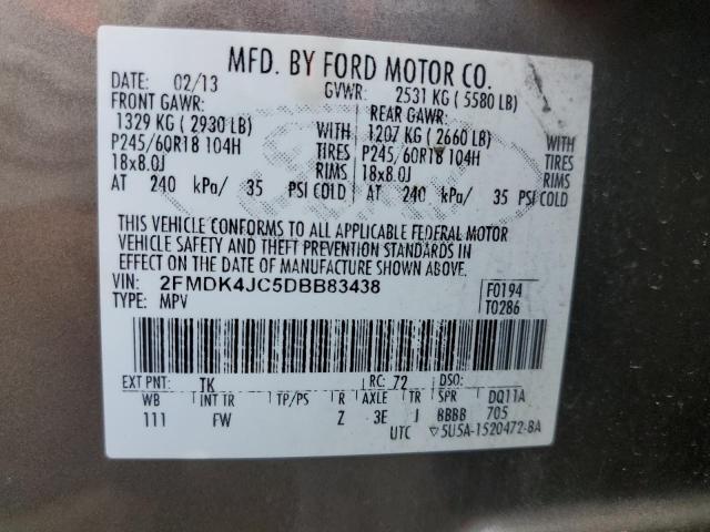 Photo 12 VIN: 2FMDK4JC5DBB83438 - FORD EDGE SEL 