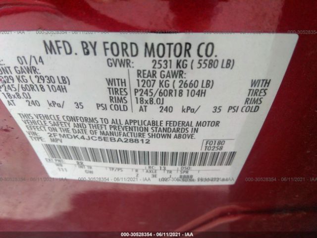 Photo 8 VIN: 2FMDK4JC5EBA28812 - FORD EDGE 