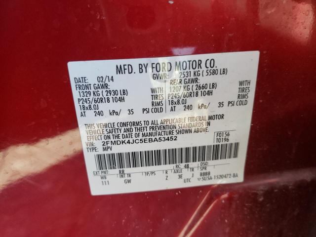 Photo 9 VIN: 2FMDK4JC5EBA53452 - FORD EDGE SEL 