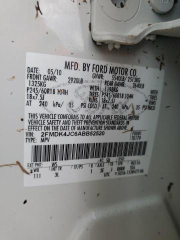 Photo 9 VIN: 2FMDK4JC6ABB52520 - FORD EDGE SEL 