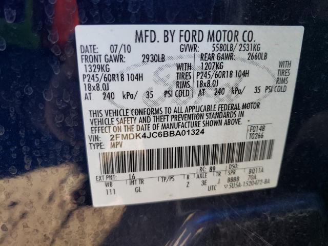 Photo 9 VIN: 2FMDK4JC6BBA01324 - FORD EDGE SEL 