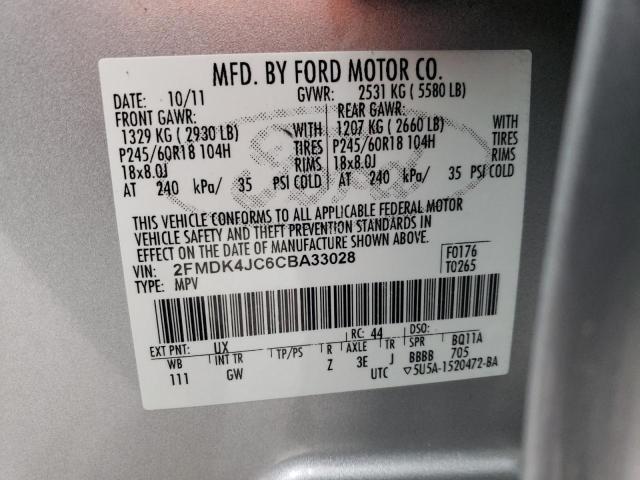 Photo 12 VIN: 2FMDK4JC6CBA33028 - FORD EDGE SEL 