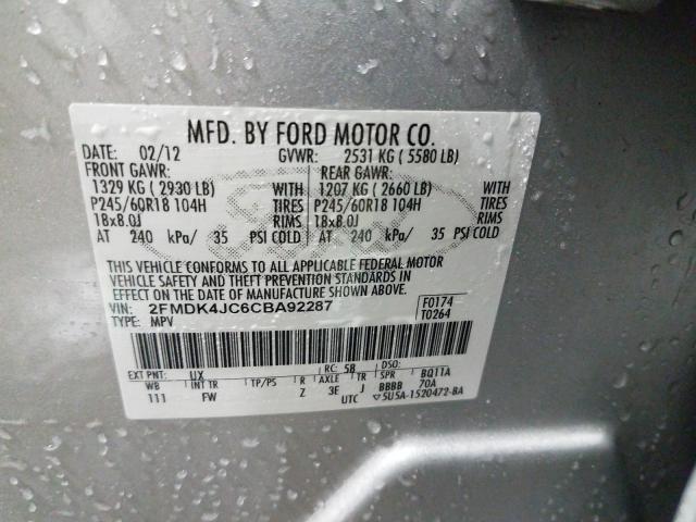 Photo 9 VIN: 2FMDK4JC6CBA92287 - FORD EDGE SEL 