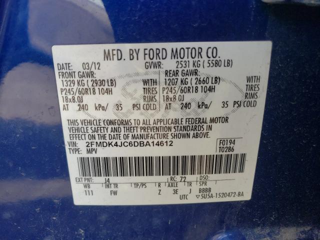 Photo 9 VIN: 2FMDK4JC6DBA14612 - FORD EDGE SEL 