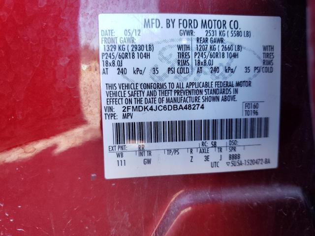 Photo 12 VIN: 2FMDK4JC6DBA48274 - FORD EDGE SEL 