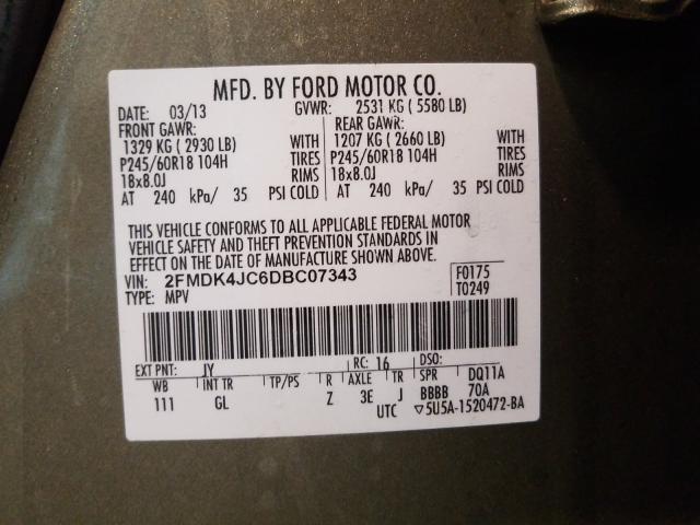 Photo 9 VIN: 2FMDK4JC6DBC07343 - FORD EDGE SEL 