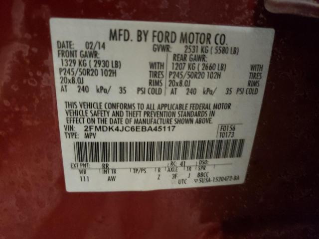 Photo 9 VIN: 2FMDK4JC6EBA45117 - FORD EDGE SEL 