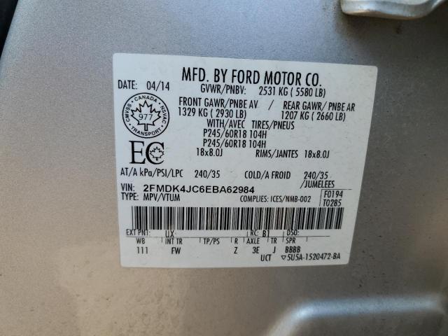 Photo 12 VIN: 2FMDK4JC6EBA62984 - FORD EDGE SEL 