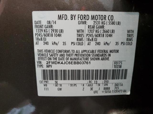 Photo 12 VIN: 2FMDK4JC6EBB03761 - FORD EDGE 