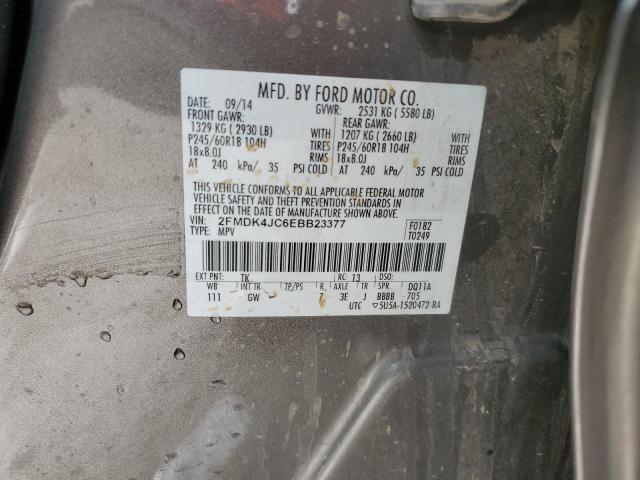 Photo 12 VIN: 2FMDK4JC6EBB23377 - FORD EDGE SEL 