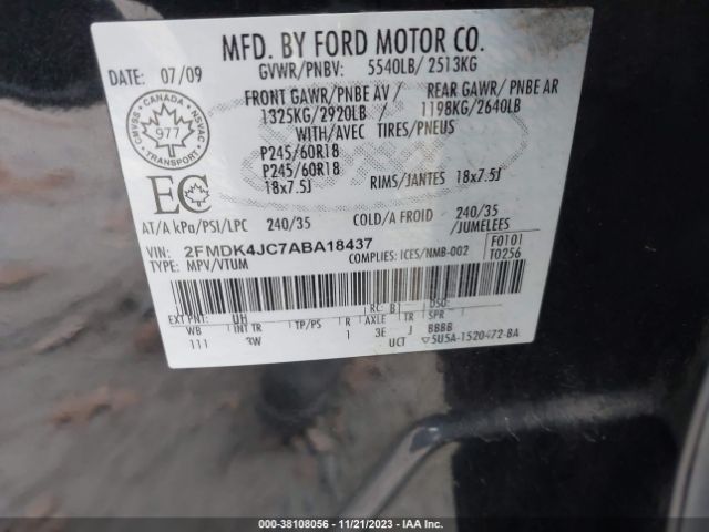 Photo 8 VIN: 2FMDK4JC7ABA18437 - FORD EDGE 