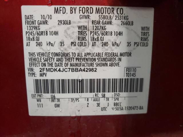 Photo 9 VIN: 2FMDK4JC7BBA42982 - FORD EDGE 