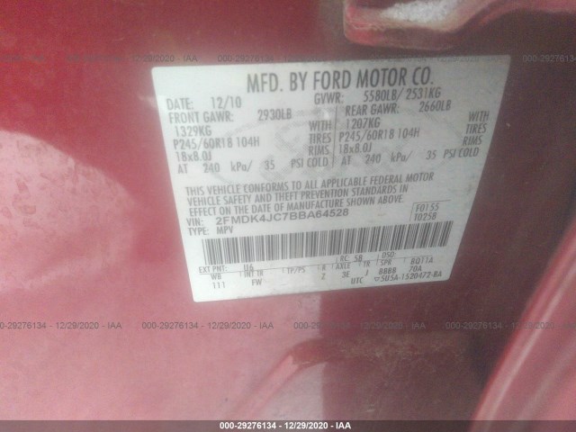 Photo 8 VIN: 2FMDK4JC7BBA64528 - FORD EDGE 