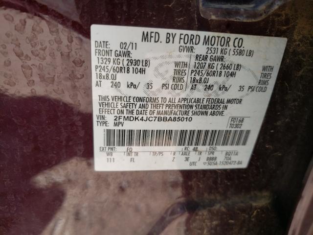 Photo 9 VIN: 2FMDK4JC7BBA85010 - FORD EDGE SEL 