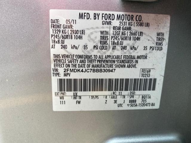 Photo 9 VIN: 2FMDK4JC7BBB30947 - FORD EDGE SEL 