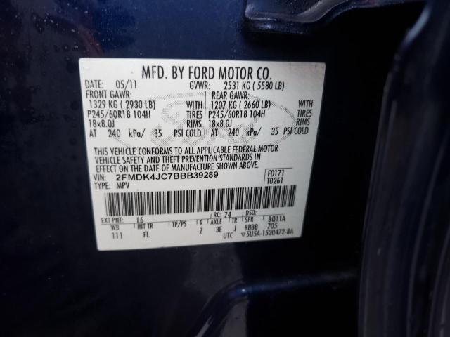 Photo 9 VIN: 2FMDK4JC7BBB39289 - FORD EDGE SEL 