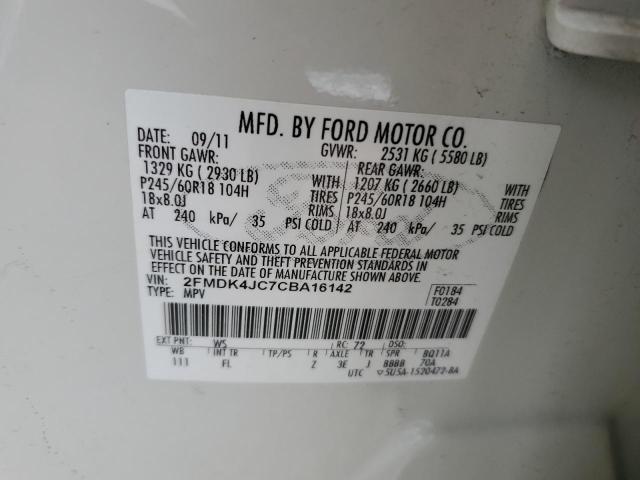 Photo 12 VIN: 2FMDK4JC7CBA16142 - FORD EDGE SEL 