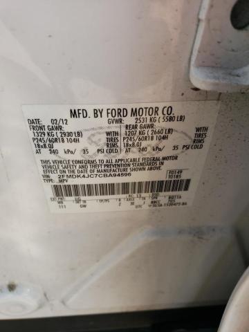 Photo 12 VIN: 2FMDK4JC7CBA94596 - FORD EDGE SEL 