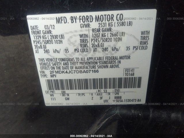 Photo 8 VIN: 2FMDK4JC7DBA07166 - FORD EDGE 