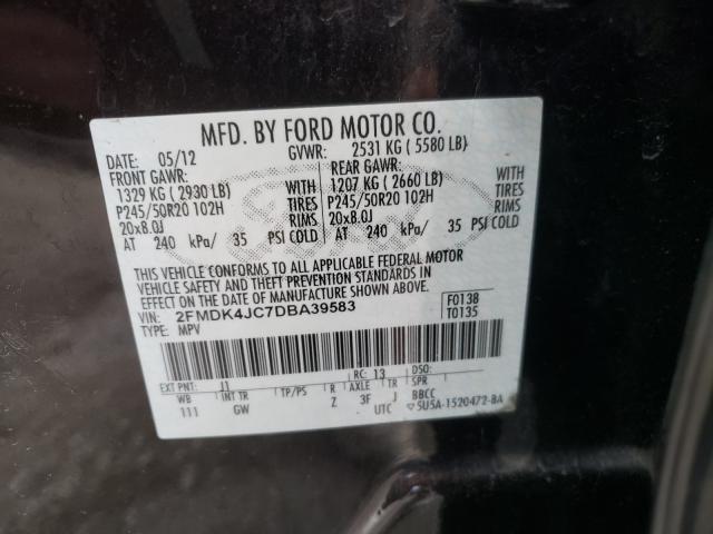 Photo 9 VIN: 2FMDK4JC7DBA39583 - FORD EDGE SEL 