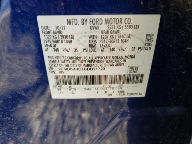 Photo 9 VIN: 2FMDK4JC7DBB21720 - FORD EDGE SEL 