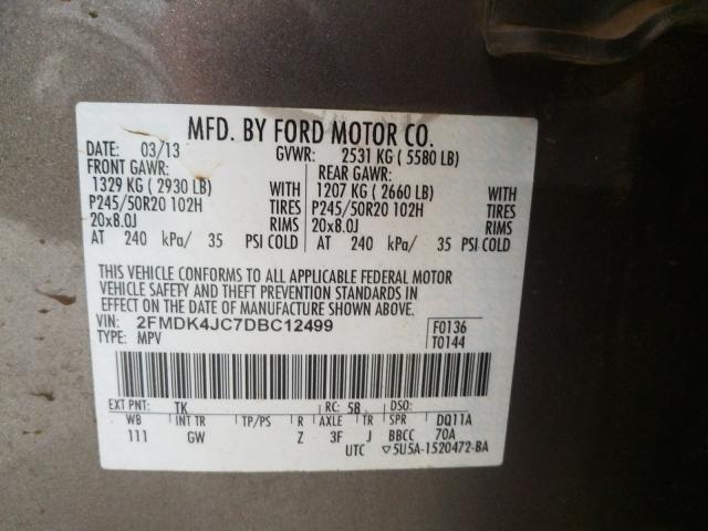 Photo 9 VIN: 2FMDK4JC7DBC12499 - FORD EDGE SEL 