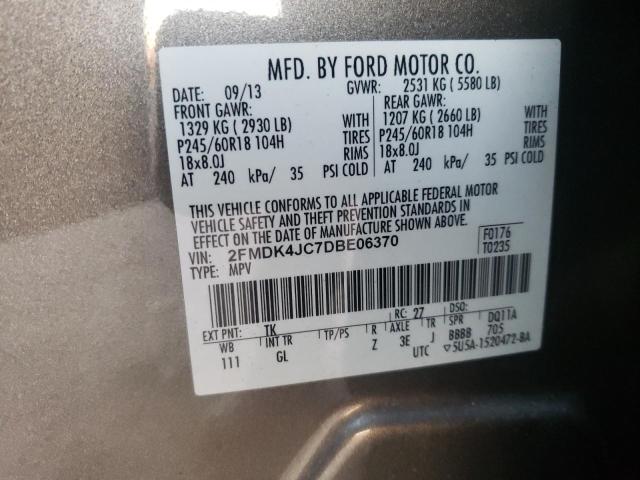 Photo 12 VIN: 2FMDK4JC7DBE06370 - FORD EDGE SEL 