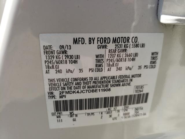 Photo 9 VIN: 2FMDK4JC7DBE11908 - FORD EDGE SEL 