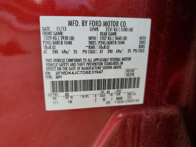 Photo 12 VIN: 2FMDK4JC7DBE31947 - FORD EDGE SEL 