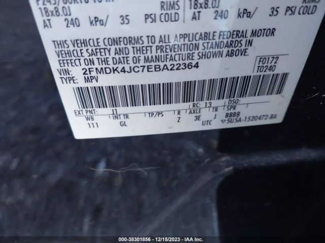 Photo 8 VIN: 2FMDK4JC7EBA22364 - FORD EDGE 