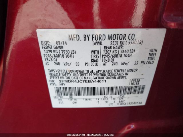 Photo 8 VIN: 2FMDK4JC7EBA44011 - FORD EDGE 