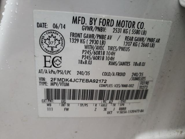 Photo 9 VIN: 2FMDK4JC7EBA92172 - FORD EDGE 