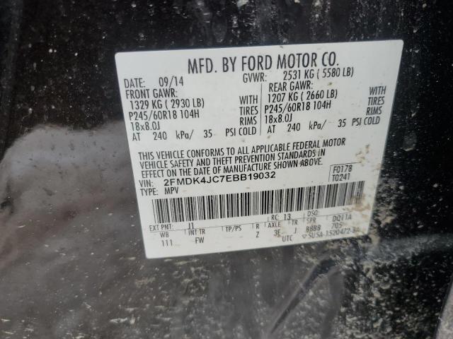 Photo 12 VIN: 2FMDK4JC7EBB19032 - FORD EDGE SEL 