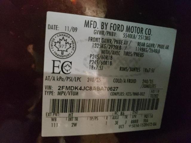 Photo 9 VIN: 2FMDK4JC8ABA70627 - FORD EDGE SEL 