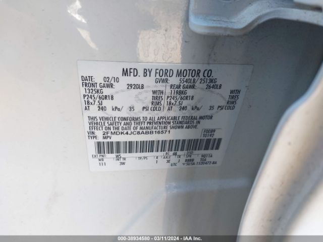 Photo 8 VIN: 2FMDK4JC8ABB16571 - FORD EDGE 