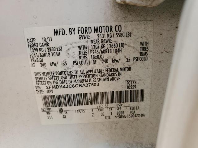 Photo 11 VIN: 2FMDK4JC8CBA37503 - FORD EDGE SEL 