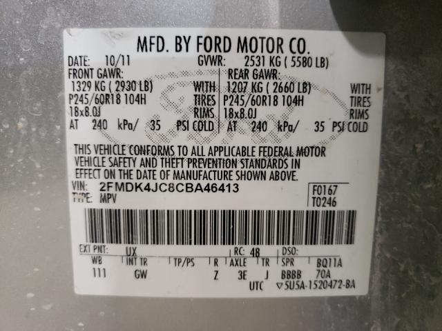 Photo 9 VIN: 2FMDK4JC8CBA46413 - FORD EDGE SEL 