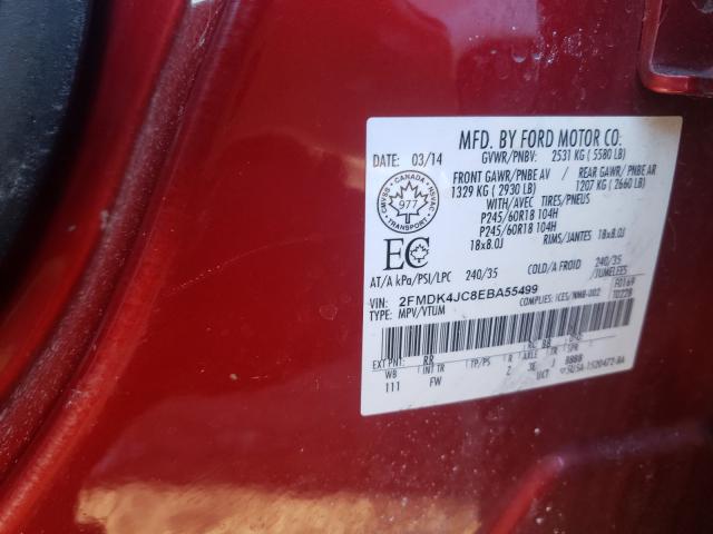 Photo 9 VIN: 2FMDK4JC8EBA55499 - FORD EDGE SEL 