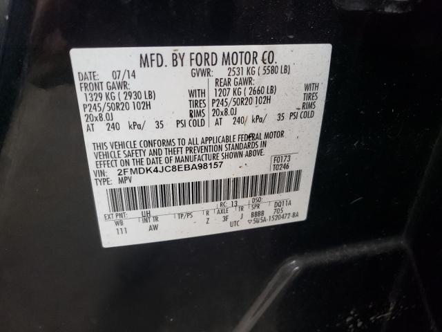 Photo 9 VIN: 2FMDK4JC8EBA98157 - FORD EDGE SEL 