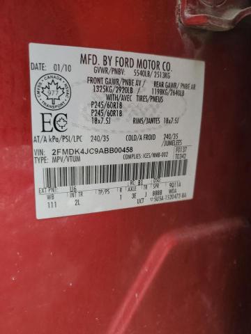 Photo 12 VIN: 2FMDK4JC9ABB00458 - FORD EDGE 