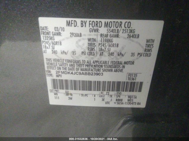 Photo 8 VIN: 2FMDK4JC9ABB23903 - FORD EDGE 