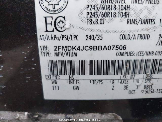 Photo 8 VIN: 2FMDK4JC9BBA07506 - FORD EDGE 