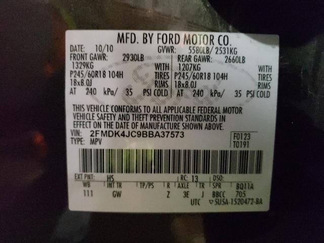 Photo 9 VIN: 2FMDK4JC9BBA37573 - FORD EDGE SEL 