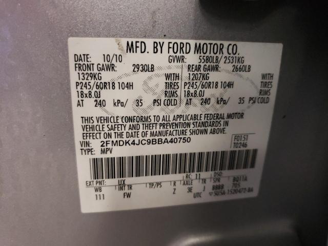 Photo 9 VIN: 2FMDK4JC9BBA40750 - FORD EDGE SEL 