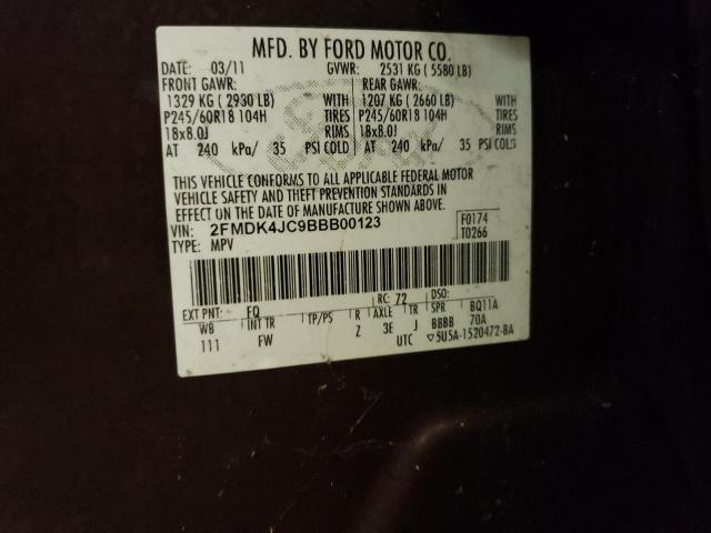 Photo 12 VIN: 2FMDK4JC9BBB00123 - FORD EDGE SEL 