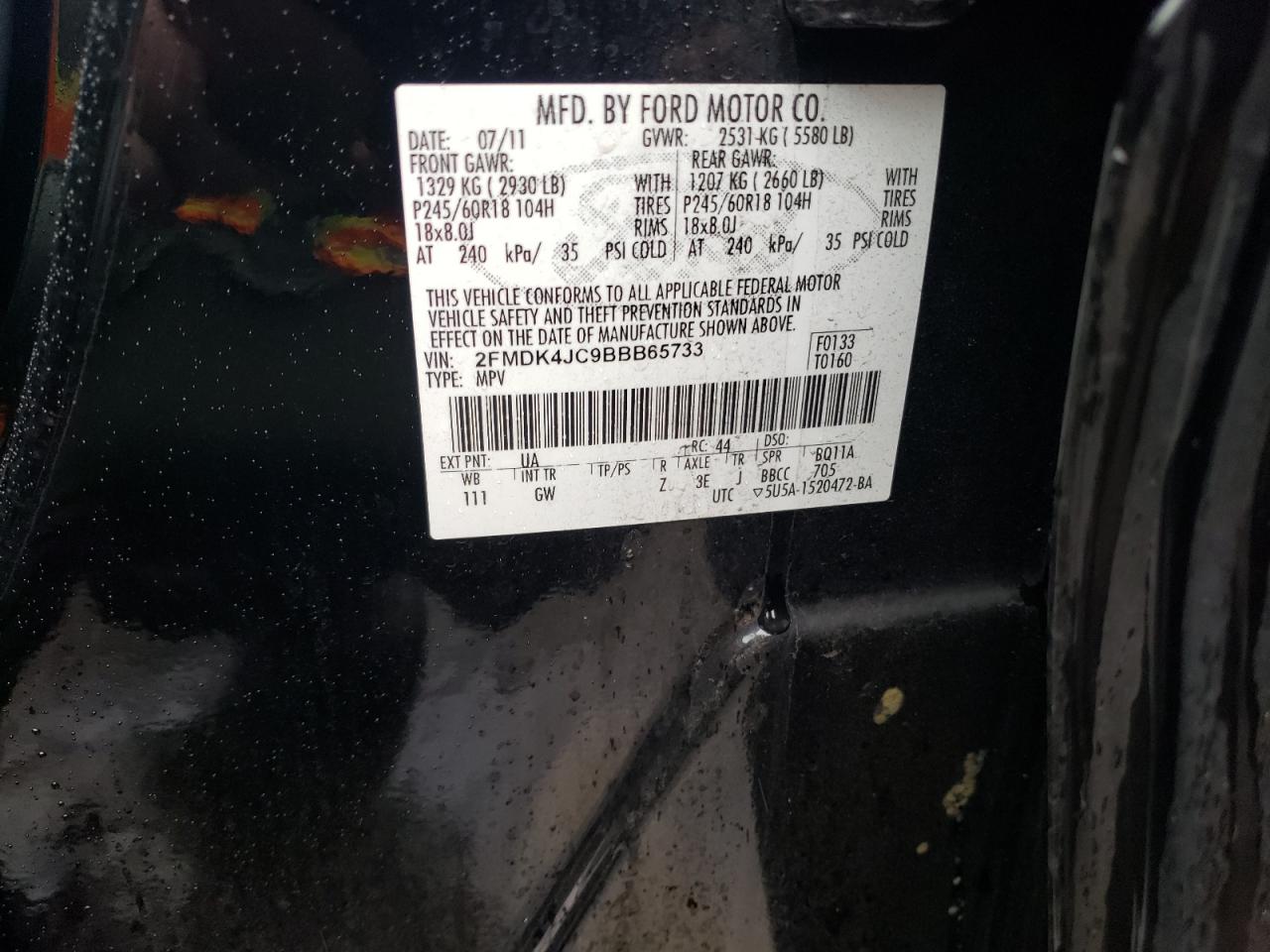 Photo 12 VIN: 2FMDK4JC9BBB65733 - FORD EDGE 