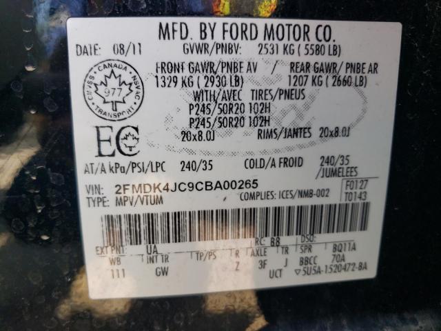 Photo 12 VIN: 2FMDK4JC9CBA00265 - FORD EDGE SEL 