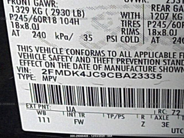 Photo 8 VIN: 2FMDK4JC9CBA23335 - FORD EDGE 