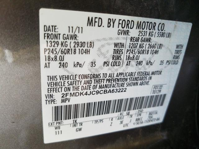 Photo 9 VIN: 2FMDK4JC9CBA63222 - FORD EDGE SEL 