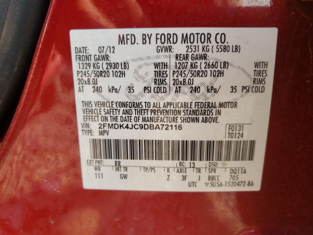 Photo 9 VIN: 2FMDK4JC9DBA72116 - FORD EDGE SEL 